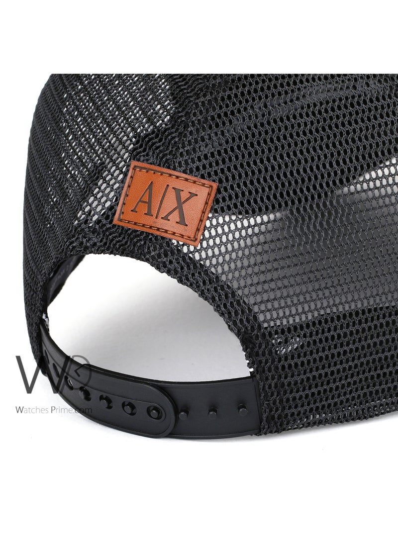 Armani Exchange Armani Exchange AX Trucker Mesh Cap Black Gray Color Cotton Hat For Men  - Image 3