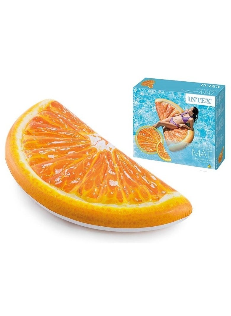 INTEX - 58763EU-Inflatable Floating Pool Orange Slice Mat 1.78mx85cm/70"x33.5" - Image 1