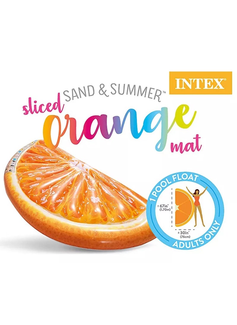INTEX - 58763EU-Inflatable Floating Pool Orange Slice Mat 1.78mx85cm/70"x33.5" - Image 1