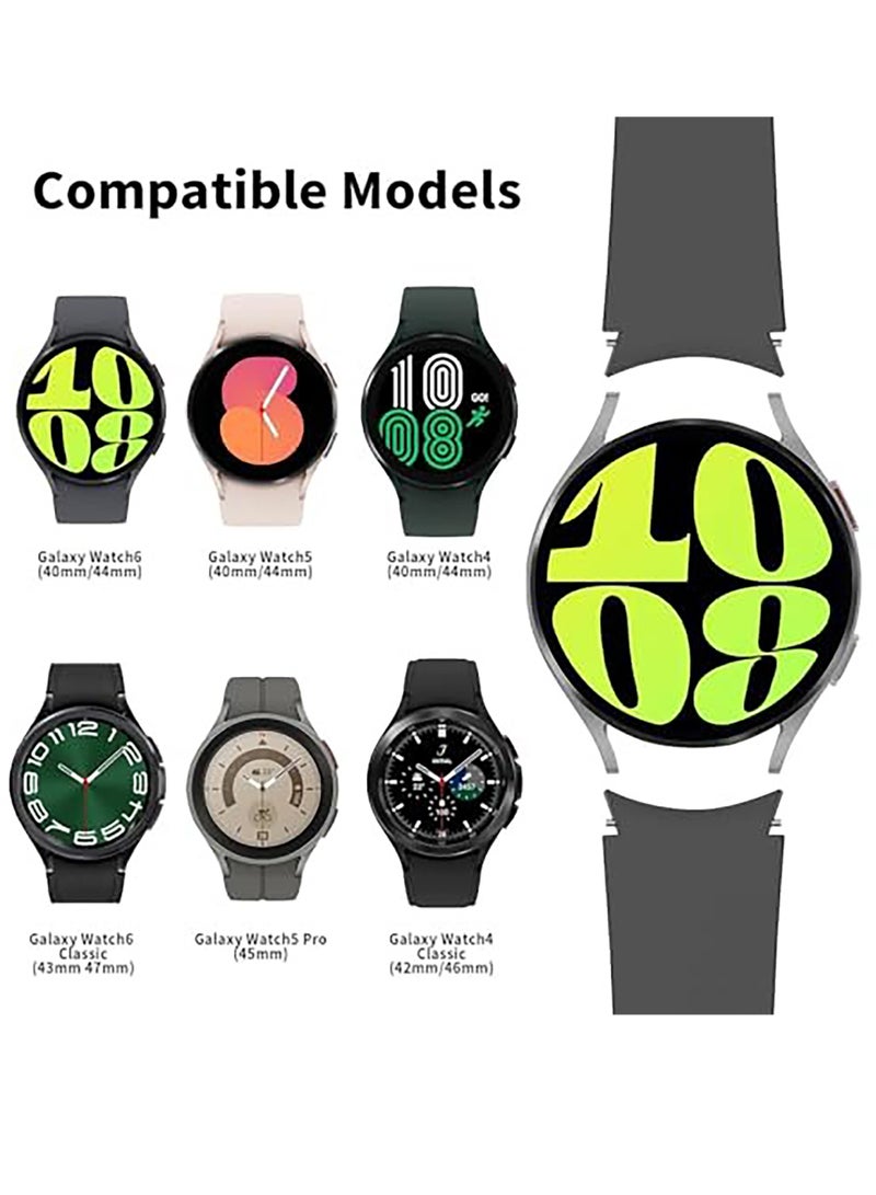 سوار مغناطيسي لساعة سامسونج جالاكسي 6 الكلاسيكية 47 ملم 43 ملم/5 برو 45 ملم/ساعة 7 FE 6 5 4 44 ملم 40 ملم/4 كلاسيكي 46 ملم 42 ملم، حزام سيليكون لساعة سامسونج 5 برو 45 ملم، بدون فجوة إبزيم رمادي - Image 4