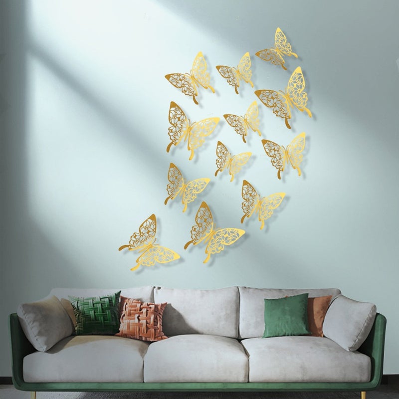 3D Stereo Artificial Butterfly Wall Stickers Living Room Wall Decoration Cut Out Stickers Holiday Layout Cartoon Creative Stickers Export - Image 5