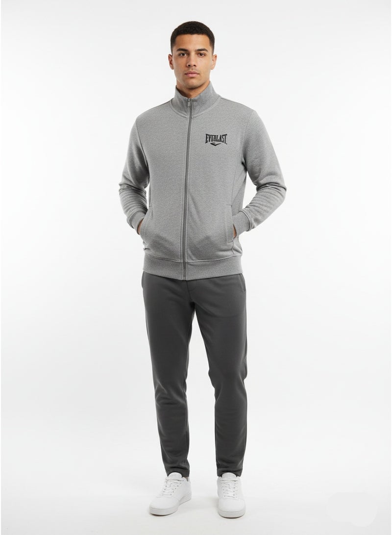 EVERLAST جاكيت رياضي كامل السحاب للرجال باللون الرمادي من إيفرلاست - Image 3