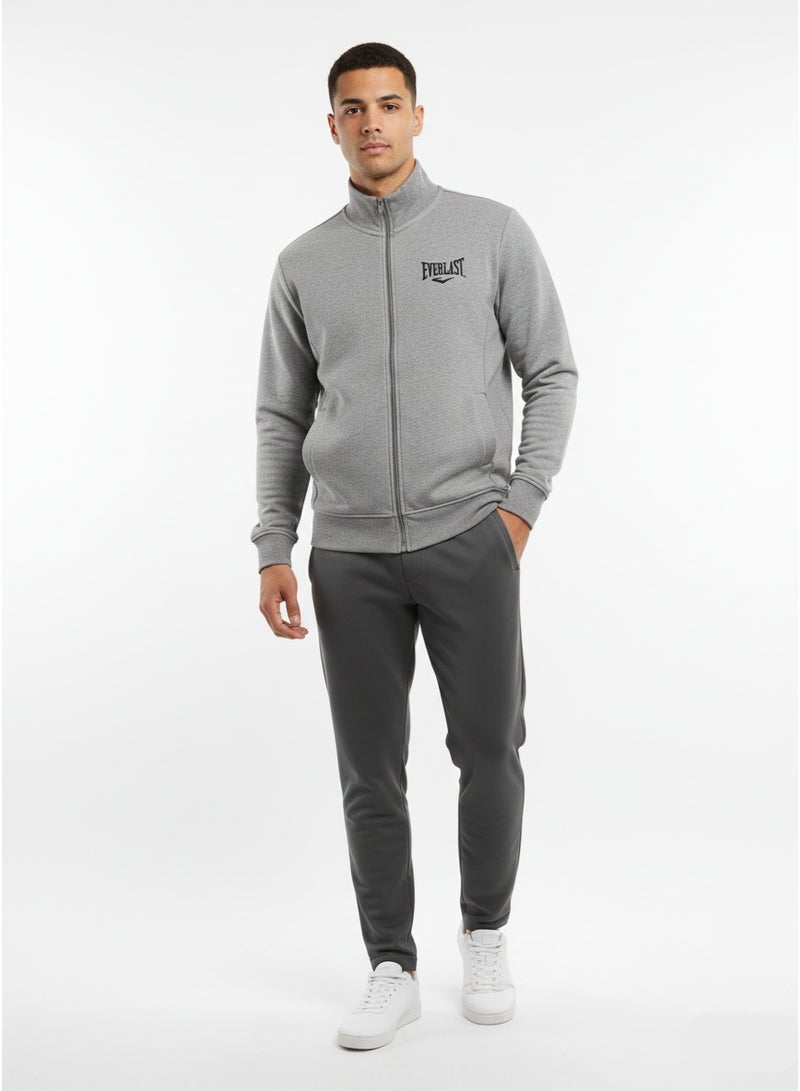 EVERLAST جاكيت رياضي كامل السحاب للرجال باللون الرمادي من إيفرلاست - Image 2