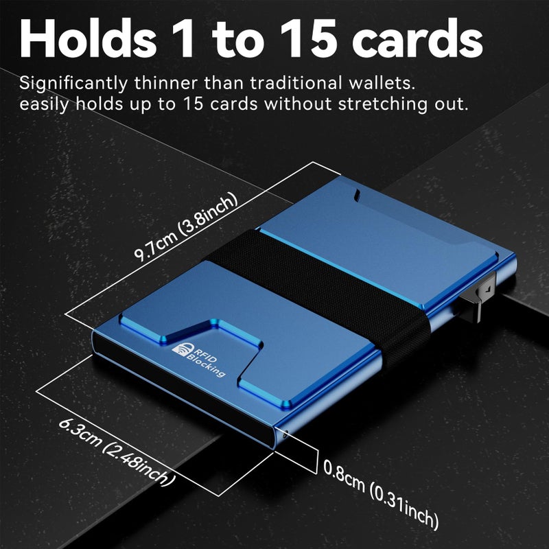 furid Smart Card Wallet for Men Slim: Minimalist Wallet For Men - RFID Blocking Pop Up Front Pocket Wallet, Metal Wallet 11 Card Holder - Image 2
