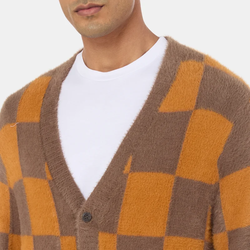 VANS Brown Men's Canfield Checkerboard Cardigan for Men | Best Price UAE