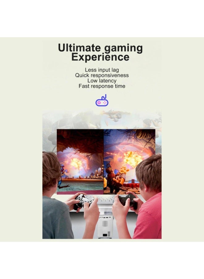 TIGER Video Game Projector with 2 Wireless Controllers – Android 9.0 Smart Projector, Wi-Fi 2.4/5G, HDMI/USB/Audio Support, Screen Mirroring, 4K Ultra HD, 1080P, 3GB+64GB Storage, Home Entertainment, Black - Image 2