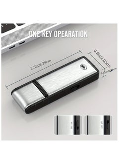 Generic 32GB USB Flash Drive Digital Recorder and Voice Recorder with High Definition Noise Reduction Rechargeable Ideal for classroom recording of lessons, lectures, interviews, meetings, press or personal interviews, or for recording a lecture or sermon in the mosque. It is also an ideal gift for your children when they are accepted into university or when working as a journalist.  - Image 2