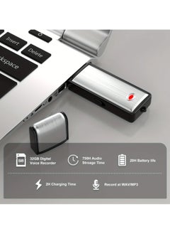 Generic 32GB USB Flash Drive Digital Recorder and Voice Recorder with High Definition Noise Reduction Rechargeable Ideal for classroom recording of lessons, lectures, interviews, meetings, press or personal interviews, or for recording a lecture or sermon in the mosque. It is also an ideal gift for your children when they are accepted into university or when working as a journalist.  - Image 3