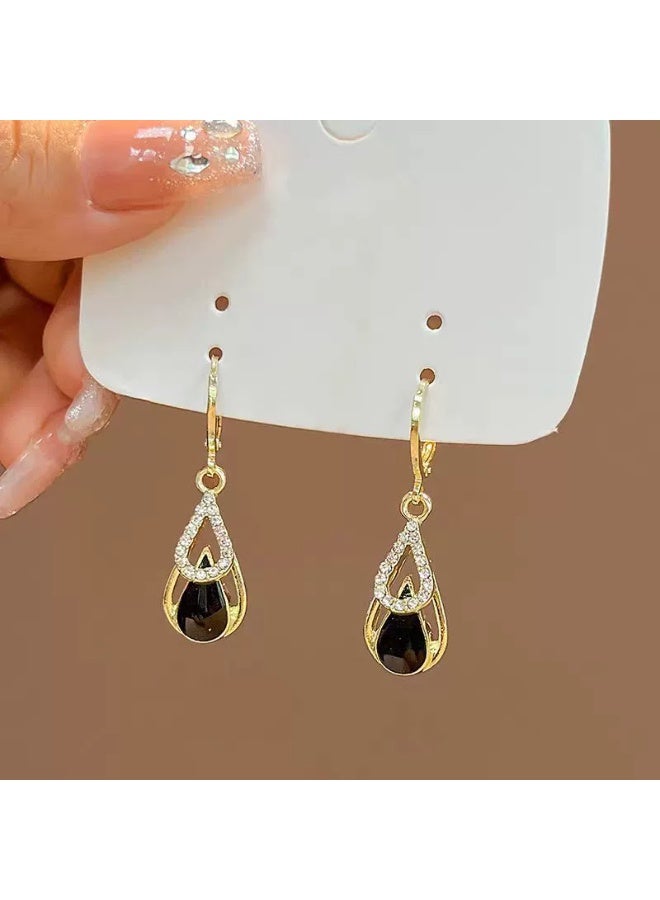 Goolsky Black Teardrop Earrings for Women – Trendy Elegant Statement Jewelry with Unique Design, Black Teardrop Motifs Glossy Finish Anti-Tarnish, Formal Events Daily Wear Parties - Image 5