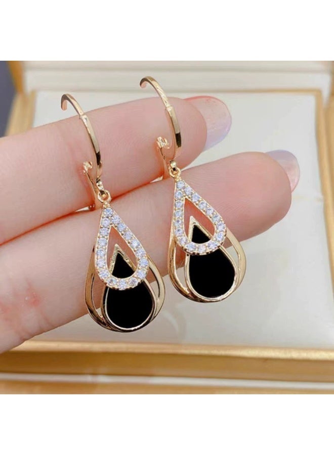 Goolsky Black Teardrop Earrings for Women – Trendy Elegant Statement Jewelry with Unique Design, Black Teardrop Motifs Glossy Finish Anti-Tarnish, Formal Events Daily Wear Parties - Image 4