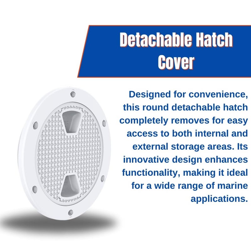 Seaflo 6" Boat Round Non Slip Inspection Hatch with Detachable Cover - Image 5