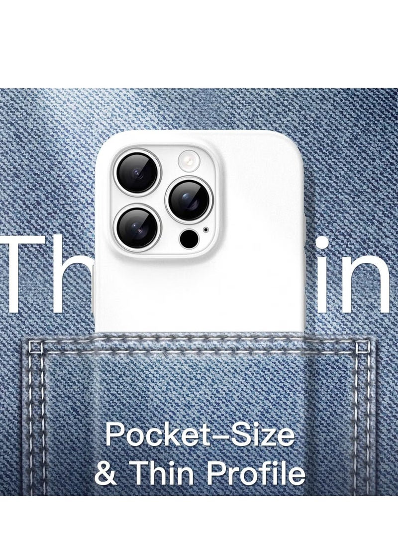 ELTRAZONE حافظة فائقة النحافة 0.35 مم لجهاز آيفون 16 برو ماكس (6.9 بوصة) - تشطيب غير لامع خفيف الوزن، حماية كاملة لعدسة الكاميرا، غلاف صلب بسيط (تيتانيوم أبيض) - تصميم أنيق، متين، ومضاد للصدمات - Image 5