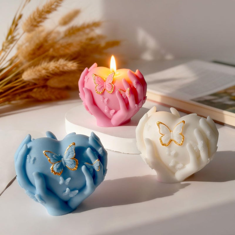 PEVOGON Heart-Holding Butterfly Candle Mold - Valentine's Day Silicone Mold for DIY Candle Making, Soap, and Resin Crafts - Image 3