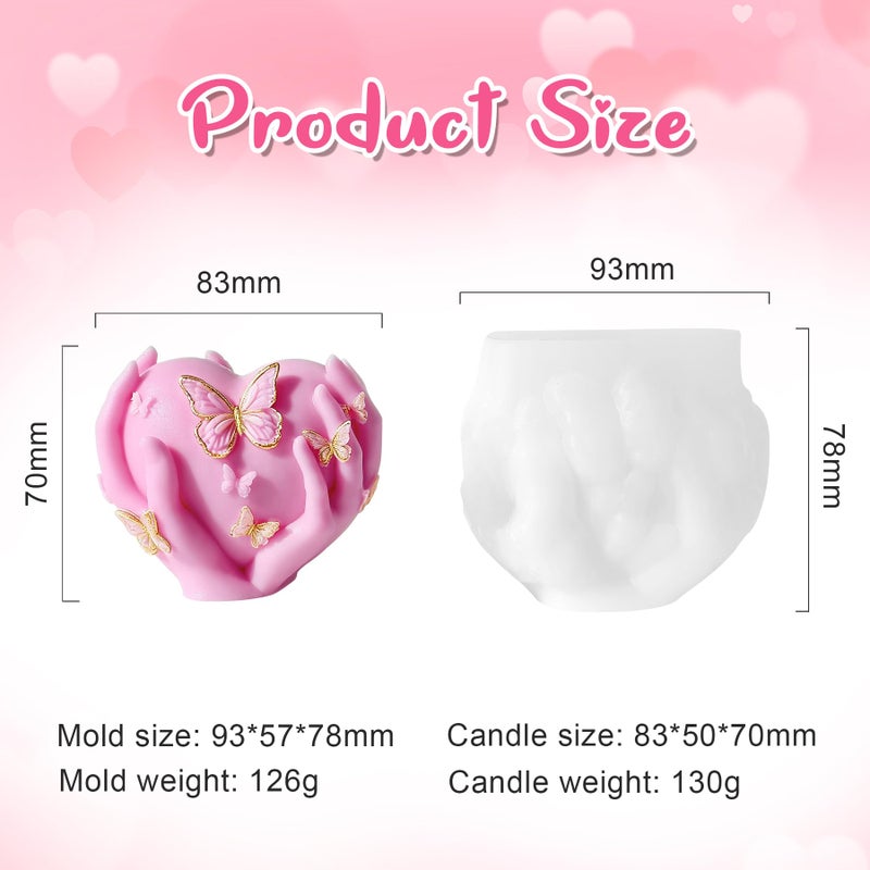 PEVOGON Heart-Holding Butterfly Candle Mold - Valentine's Day Silicone Mold for DIY Candle Making, Soap, and Resin Crafts - Image 2