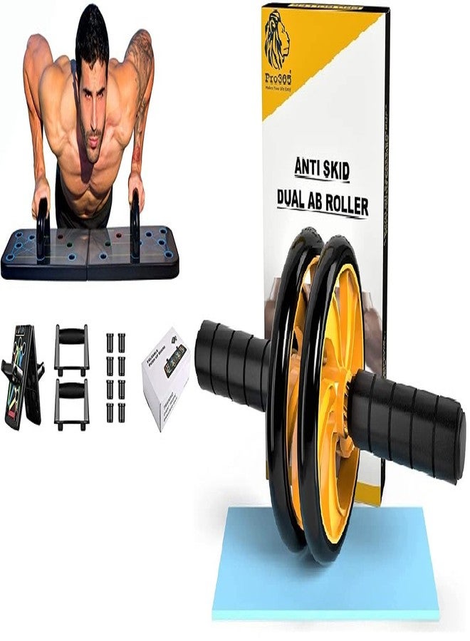 PRO365® Push Up Board with New Ab Wheel Combo 6 Months Warranty Abs 15 in 1 Performance Board, Professional Push Up Strength Training Equipment - Image 1