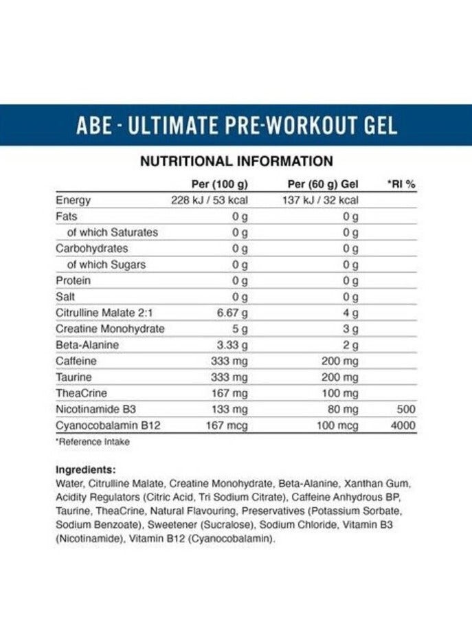 أبلايد نيوتريشن ABE Ultimate جل ما قبل التمرين بنكهة آيس بلاست 60 جرام - Image 2
