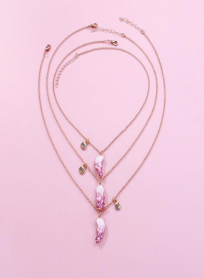 CERSLIMO Best Friend Necklace, Magnetic Bff Necklace for Girls | Matching Heart Friendship Necklace for 2 Girls, Best Friend Necklace for 3 Girls Kids Friends Necklace for Birthday Christmas Gift, 3cm - Image 5