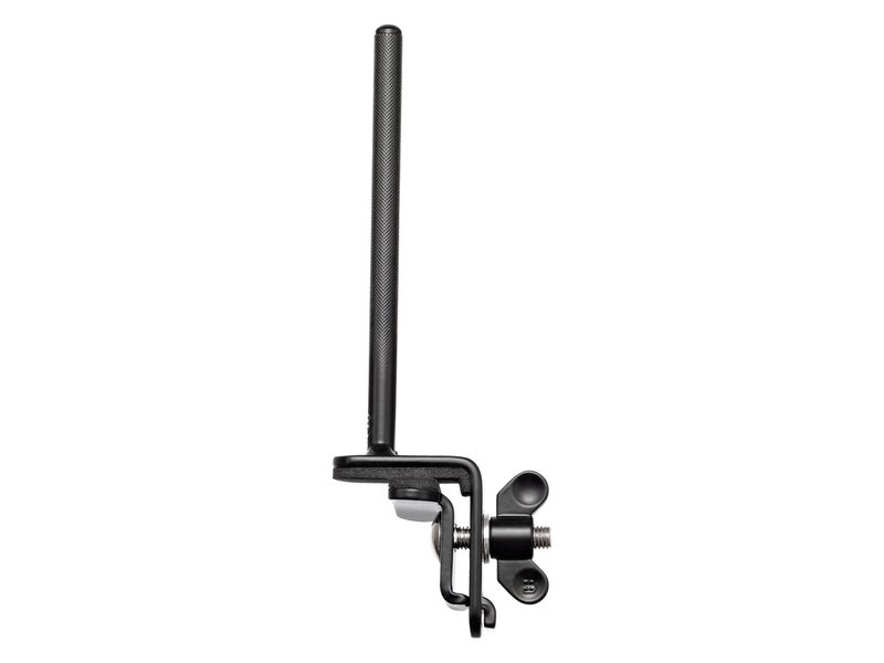 Meinl Percussion MC-STBD Standard Bass Drum Cowbell Mounting Bracket with 6" Steel Arm and Padded Foam Clamp, Black Powder Coated - Image 1