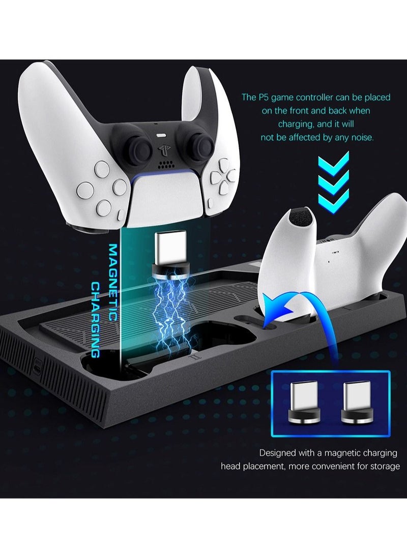 NIBEMINENT For PS5 radiator + handle charger + multi-function PS5 storage base  - Image 4
