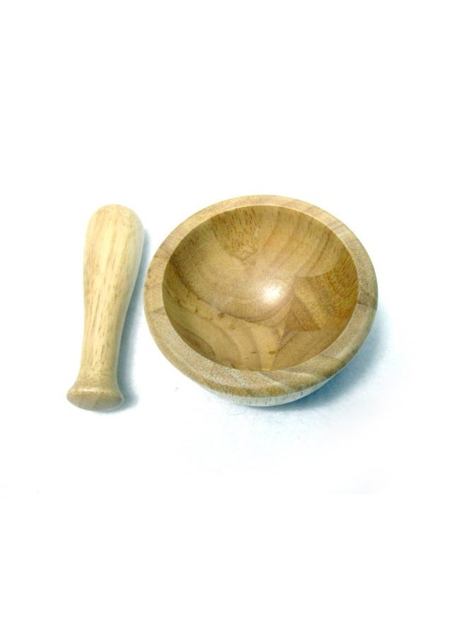 YOUNG & DANGEROUS New Mini Wooden Mortar Pestle Grinding Bowl Set Garlic Crush Pot Kitchen Tool - Image 2