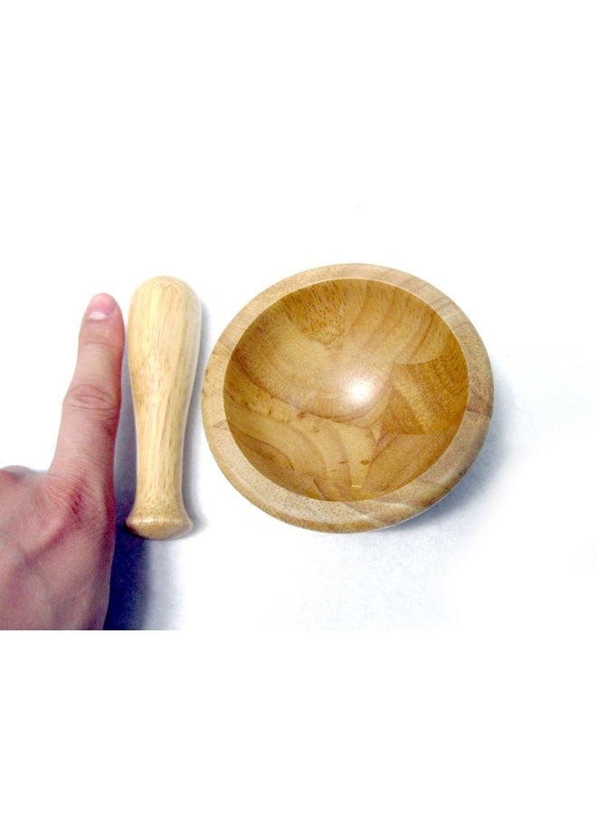 YOUNG & DANGEROUS New Mini Wooden Mortar Pestle Grinding Bowl Set Garlic Crush Pot Kitchen Tool - Image 3