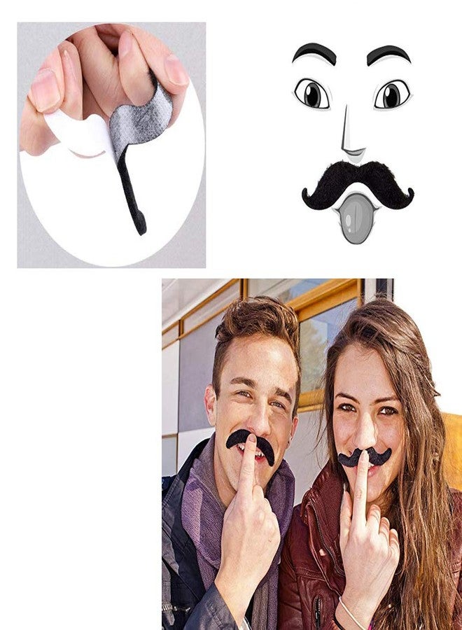 Haawooky 48 PCS Novelty Fake Mustaches,Self Adhesive Mustache for Masquerade Party and Performance,Halloween(Black and Multicolor) - Image 5