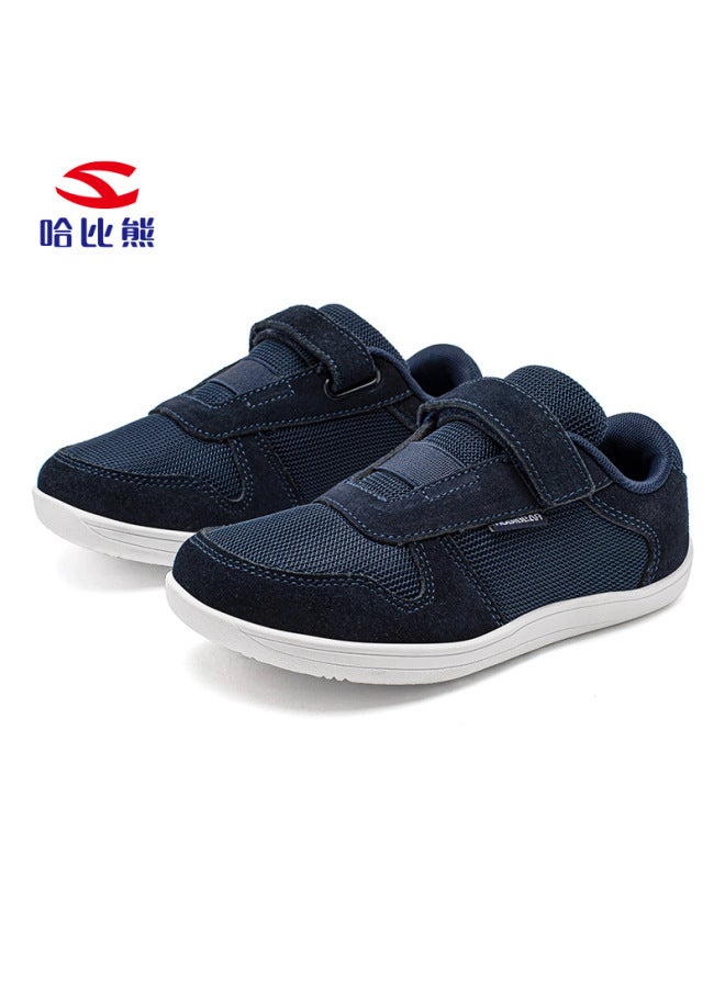 Habi Bear Mesh Wide Shoes For Boys Spring And Autumn Sneaker Anti-velvet Leather Shoes Girls' Big Shoes Wide Last Shoes