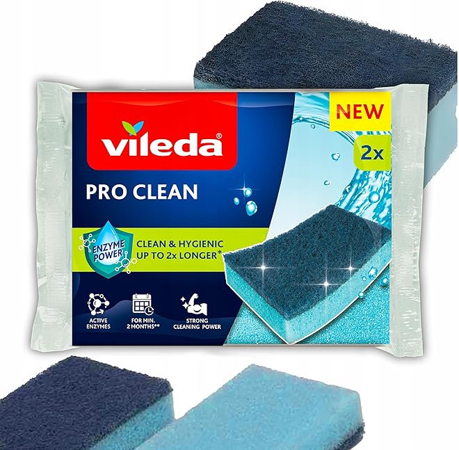 Vileda Pro Clean Mid Foam Dish Sponge Set of 2 pcs - Image 1