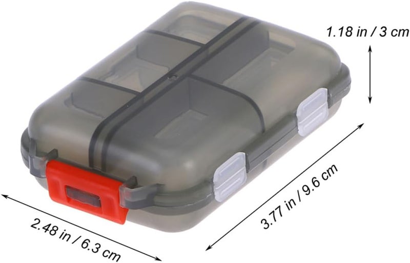 3pcs Double Layer Travel Pill Organizer Mini Medicine Storage Case with 10 Compartments, Portable Container for Supplements and Medication, Gray and Blue for Daily and Travel Use - Image 2