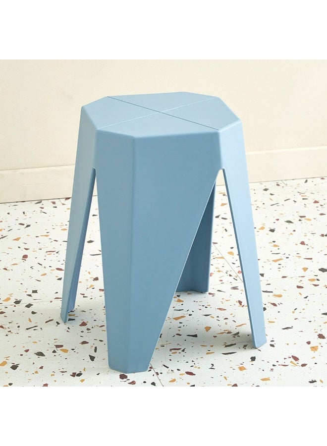 DANUBE HOME Bolmen Stool Light Weight Single Backless Chair PP Material Modern Design 1 Seater Chair For Living Room Dining Room Indoor Furniture L29xW29xH48cm -Blue