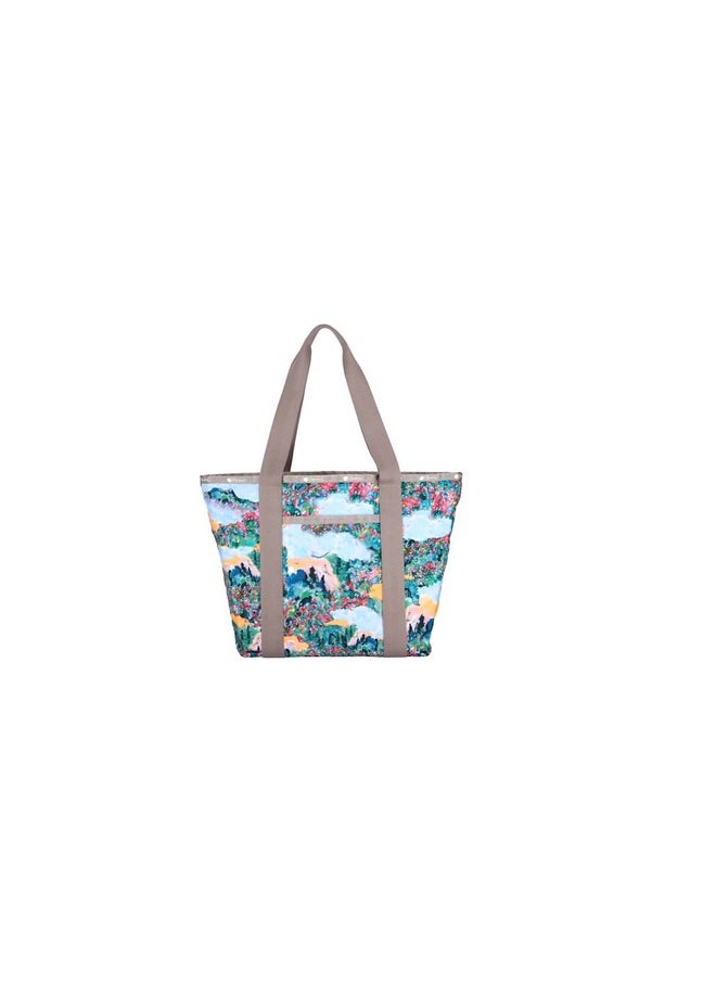 LeSportsac - Scenic Brush Everyday Zip Tote Handbag/Travel Bag Style 3867/Color Color E554 Vibrant Wildflowers & Soothing Landscapes Artfully Arranged In A Watercolor Inspired Dreamy Summer Palette - Image 1