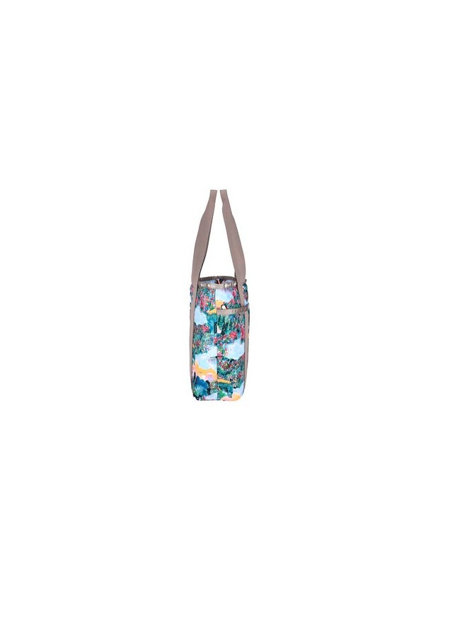LeSportsac - Scenic Brush Everyday Zip Tote Handbag/Travel Bag Style 3867/Color Color E554 Vibrant Wildflowers & Soothing Landscapes Artfully Arranged In A Watercolor Inspired Dreamy Summer Palette - Image 1