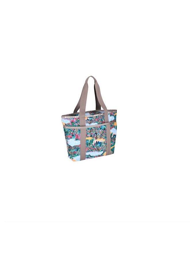 LeSportsac - Scenic Brush Everyday Zip Tote Handbag/Travel Bag Style 3867/Color Color E554 Vibrant Wildflowers & Soothing Landscapes Artfully Arranged In A Watercolor Inspired Dreamy Summer Palette - Image 1