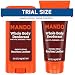 Mando Whole Body Deodorant For Men Mini TravelSized Invisible Cream and Solid Stick 72Hour Odor Control AluminumFree Baking SodaFree 05 oz Tube and 05 oz Stick Bourbon Leather Scent - Image 2