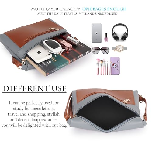 DANIEL CLARK Women Stylish Multi-Pocket Zip Closure Cross Body Bag| Travel Side Bag| Sling Pouch Bag|Messenger Shoulder Bag With Adjustable Strap (Grey, 23 X 17.7 X 5 Cm) - Image 4