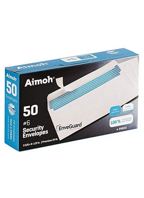 506 3 4 Security Tinted Selfseal Envelopes No Window Enveguard Size 35 8 X 61 2 Inches White 24 Lb 50 Count (34650)