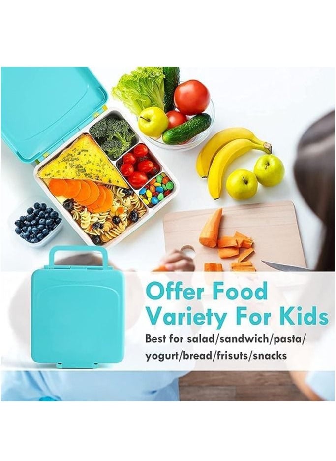 Generic - Kids Bento Lunch Box, 1300ml Bento Box Lunch Container with 4 Compartments, Sauce Jar Spoon Fork (Spiderman) - Image 1
