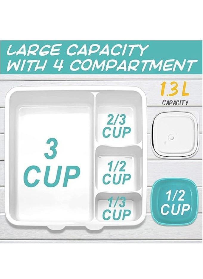 Generic - Kids Bento Lunch Box, 1300ml Bento Box Lunch Container with 4 Compartments, Sauce Jar Spoon Fork (Spiderman) - Image 1