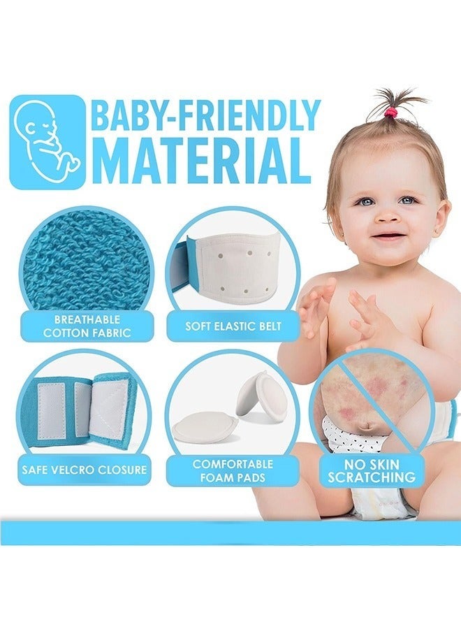 Umbilical Hernia Belt For Baby  With 3 Pcs Foam Compression Pads  Stretchable And Breathable Baby Belly on Band Hernia For Newborn Umbilical Cord  Blue - Image 4