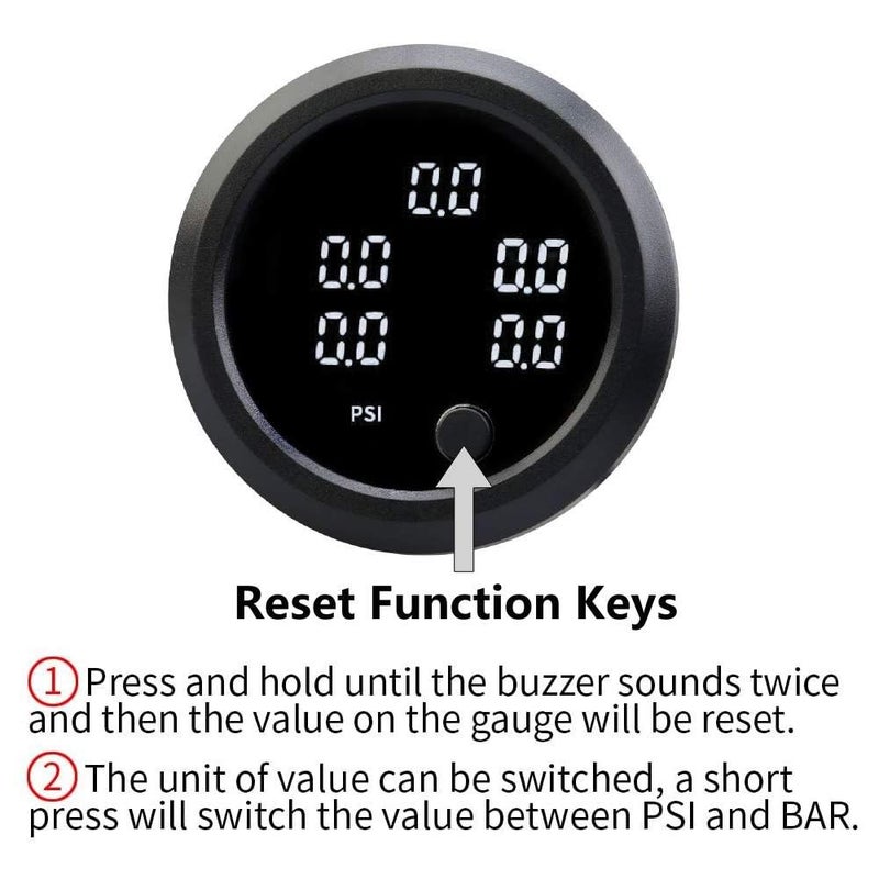 ZHSYMX 2-Inch 52mm Digital Air Suspension Pressure Gauge with 5 Sensors - Image 3