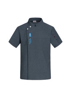 NIBEMINENT Breathable Summer Chef Overalls Short Sleeve Men's Thin Dining Hotel Restaurant Restaurant Canteen Hot Pot Kitchen Work Clothes  - Image 1
