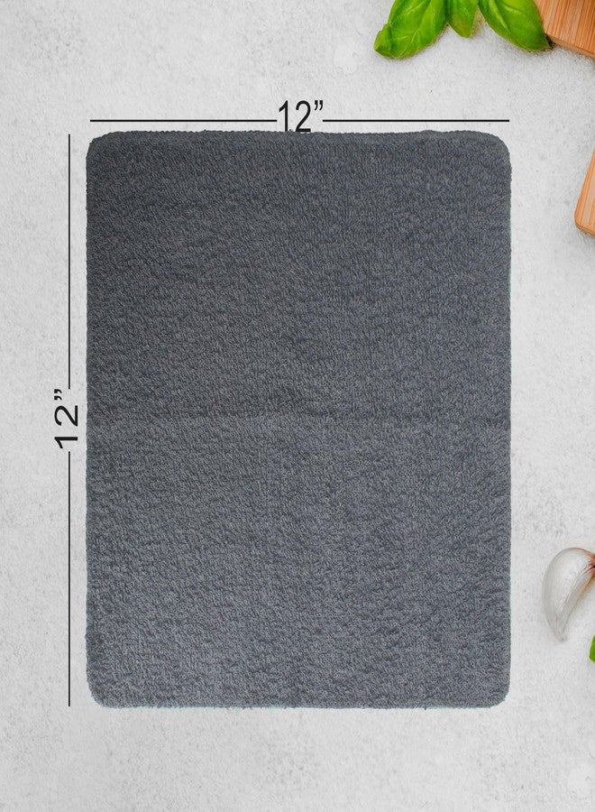 Textila Terry Washcloths - 12x12 Inches - Pack of 10 - Grey & White - Highly Absorbent, Soft Feel and Multipurpose Cotton Wash Cloths for Everyday Use - Image 3