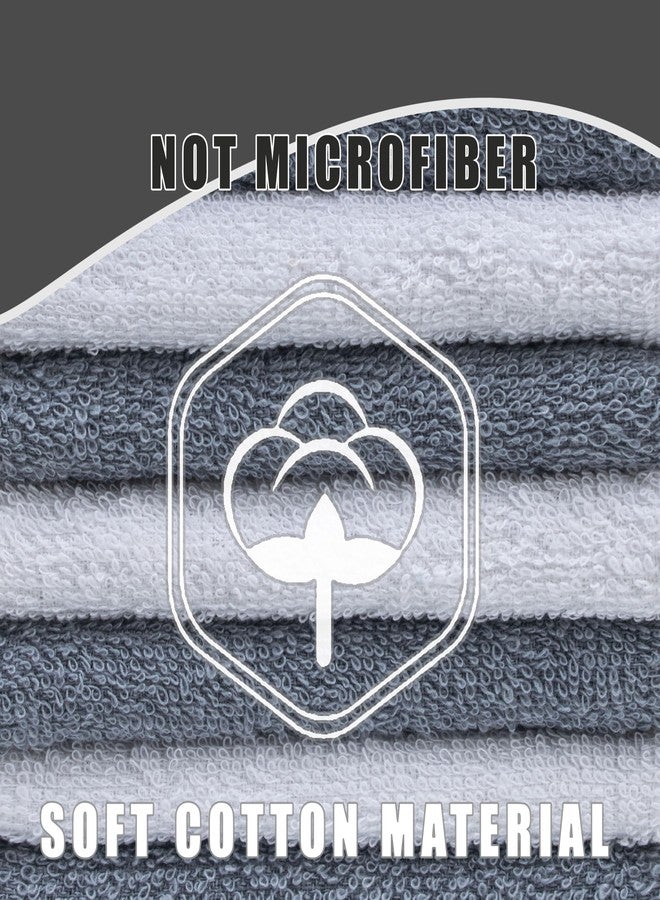 Textila Terry Washcloths - 12x12 Inches - Pack of 10 - Grey & White - Highly Absorbent, Soft Feel and Multipurpose Cotton Wash Cloths for Everyday Use - Image 5