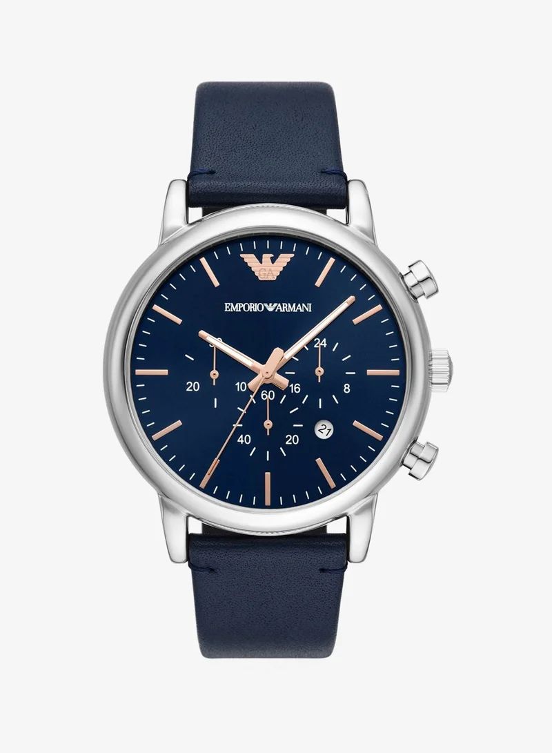 EMPORIO ARMANI Leather Strap Analog Watch