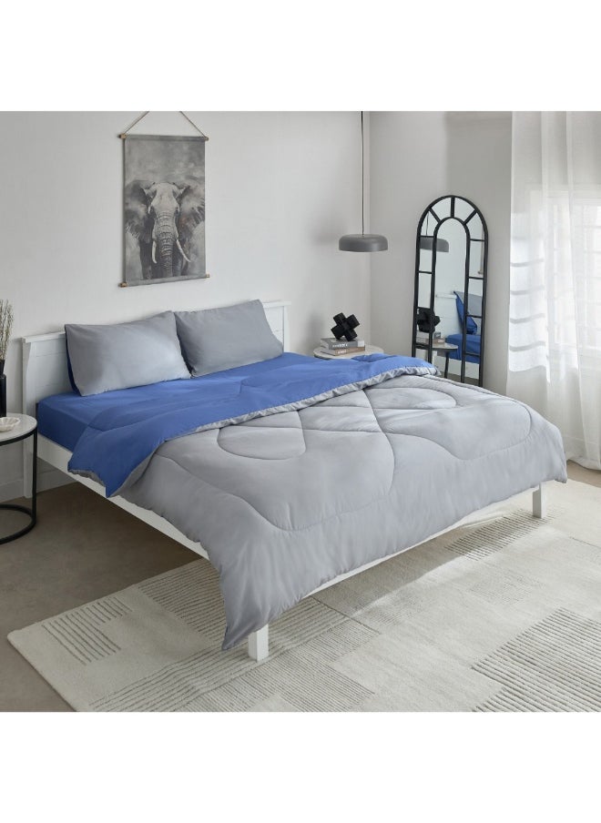 Home Box Derby 3-Piece Reversible Microfiber Queen Comforter Set 230 X 200 Cm  - Image 5