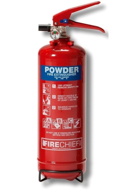Powder fire extinguisher, ideal size for fighting all types of fires: 10 kg