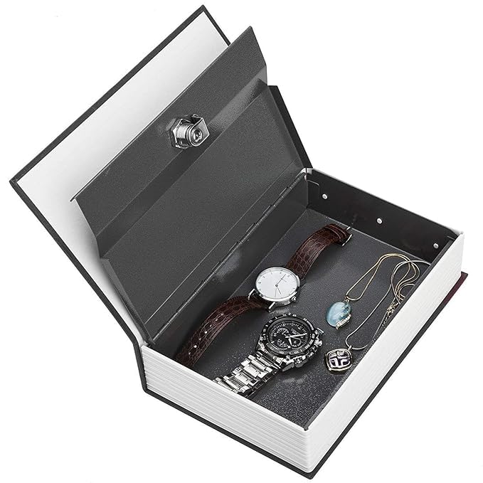 Aspeona Dictionary Book Style Jewellery Money Safe Cash Box Locker With Key 180x115x55 mm Medium 240x155x55 mm - Image 2