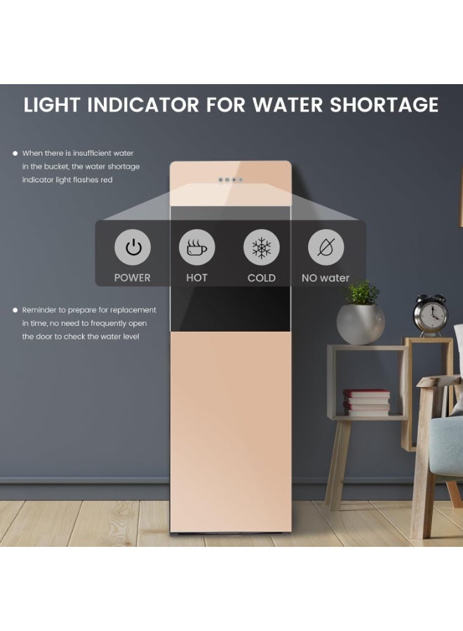 INFOSUN Bottom Loading Water Dispenser, 3 Temperature Settings - Hot, Room & Compression Refrigeration, Cooling Capacity 5-10°C L3/H, for Holds 3 or 5 Gallon Bottles-（Gold） - Image 4