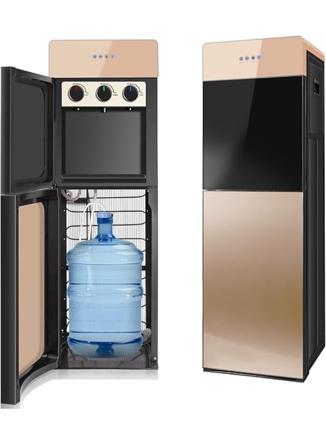 INFOSUN Bottom Loading Water Dispenser, 3 Temperature Settings - Hot, Room & Compression Refrigeration, Cooling Capacity 5-10°C L3/H, for Holds 3 or 5 Gallon Bottles-（Gold） - Image 1