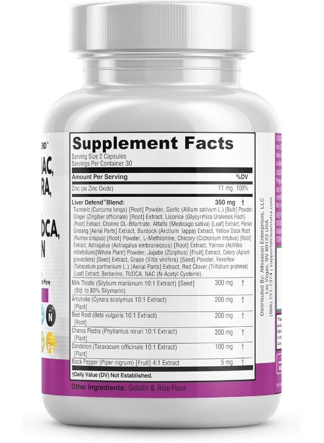 Clean Nutraceuticals Milk Thistle 3000mg NAC Chanca Piedra 2000mg Beet Root 2000mg Artichoke 2000mg Dandelion Root 1000mg - Liver Cleanse Detox & Repair Supplement Plus TUDCA Choline and Ginger - Made in USA 60 Caps - Image 3